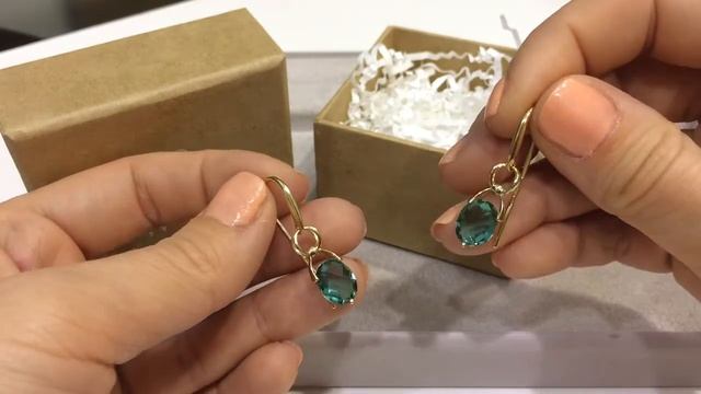 Серьги 717 из желтого золота 585 пробы с зеленым кварцем смотреть онлайн