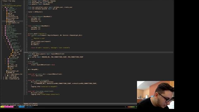Live Coding: Chat Room App, with Python FastAPI using websockets, and MongoDB. (Pt 1) смотреть онлайн