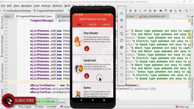 Fragment Recycler View with Tab Layout | Multi Pokemon List App | Adding Animations Part 7 смотреть онлайн