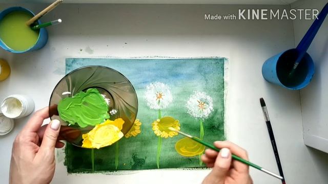 Рисуем "Божью коровку на одуванчиках". Мастер-класс. смотреть онлайн