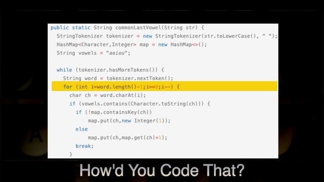 Most Common Last Vowel Java Coding Challenge | Edabit | How'd You Code That? смотреть онлайн