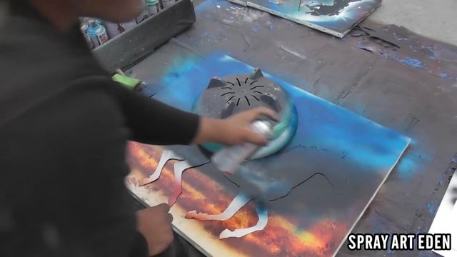 Running Horse SPRAY PAINT ART by Eden スプレーペイントアートエデン смотреть онлайн