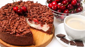 ШОКОЛАДНЫЙ ПЕСОЧНЫЙ ПИРОГ с творогом и черешней в духовке. Рецепт шоколадного пирога с творогом.
