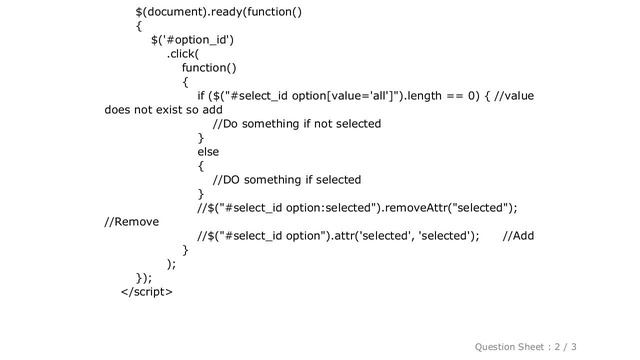 HTML : jQuery Multi Select Option - Check if a option is selected or not смотреть онлайн