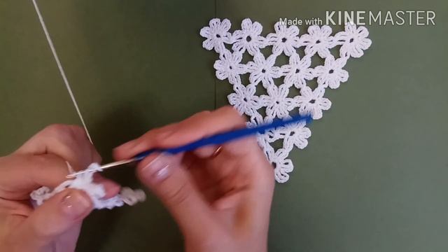 МК Цветы крючком Узор для шали Узор для бактуса Узор для платка Цветы ‐ Crochet Patterson Flowers смотреть онлайн