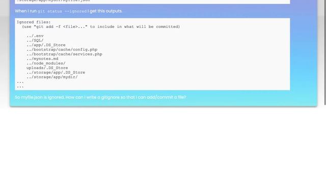 How to not ignore in Laravel storage/app/mydir/myfile.json смотреть онлайн