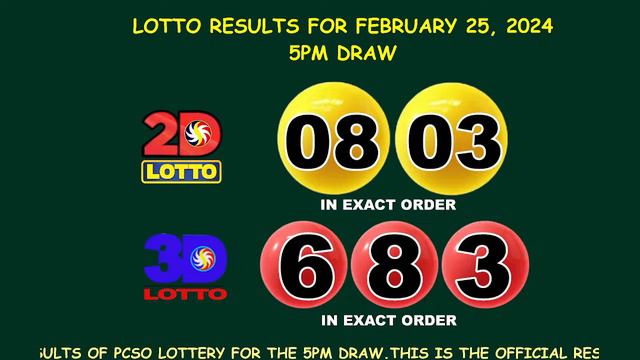 Lotto Result Today 5:00 pm draw February 25, 2024 Sunday PCSO LIVE смотреть онлайн