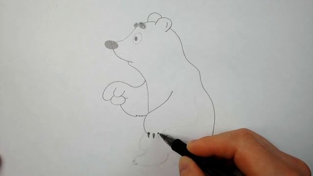Как нарисовать медвежонка Умку карандашом - Рисование и раскраска для детей смотреть онлайн