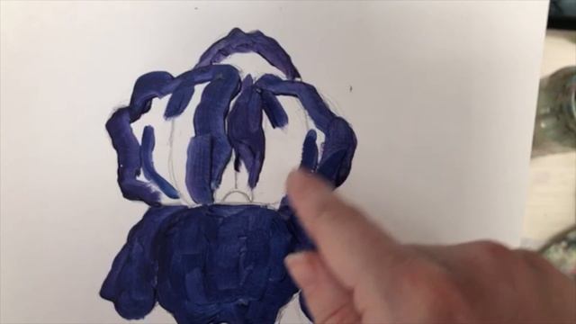 HOW TO PAINT FLOWERS FROM LIFE | Easy beginners painting lesson on PURPLE IRIS with acrylics смотреть онлайн