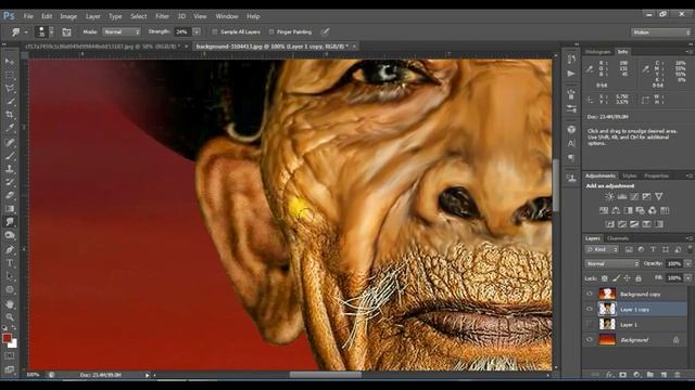 Chines Grandpa Oil painting in Photoshop,在Photoshop中的中國爺爺油畫， смотреть онлайн