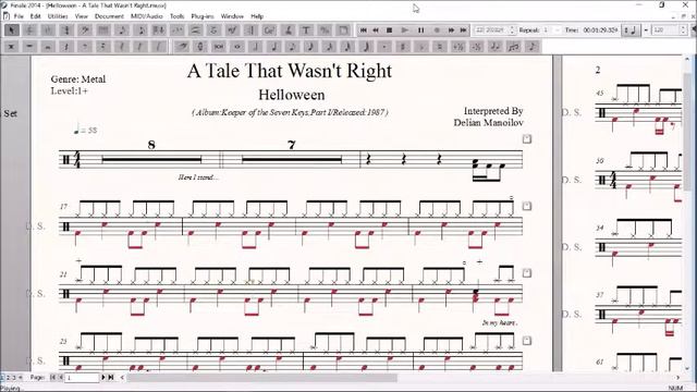 Drum Score World (Sample) - Helloween - A Tale That Wasn't Right смотреть онлайн