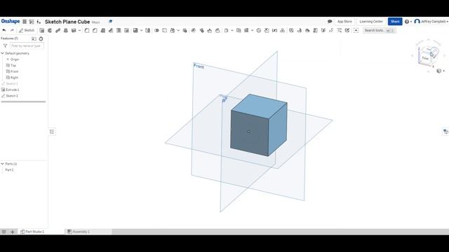 OnShape Tutorials - Sketch Plane Cube смотреть онлайн