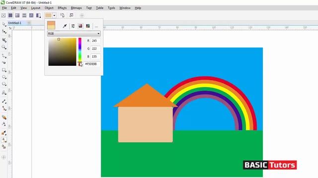 Easy way to draw Rainbow & Sky in Coreldraw. смотреть онлайн