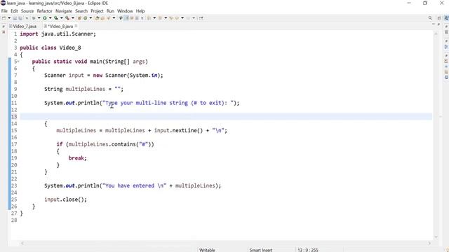 Java 8: Using do-while loops to get multiple lines of string until the user decides to stop. смотреть онлайн