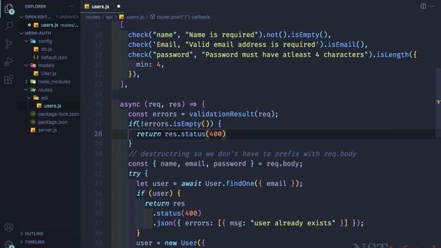 08 lecture validating request body - MERN STACK authentication and deployment смотреть онлайн