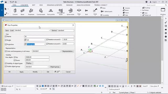 001 TEKLA BASIC MODELING GRID PLACING смотреть онлайн