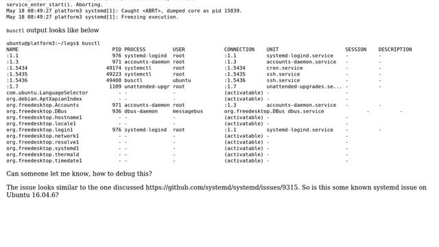 Failed to activate service 'org.freedesktop.systemd1': timed out in Ubuntu 16.04.6 смотреть онлайн