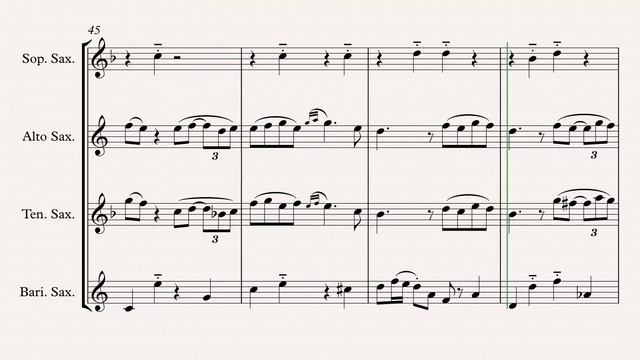 „Por Una Cabeza“ Sax. Quartet (SATB) (Carlos Gardel) arr. Adrian Wagner Sheet Music смотреть онлайн