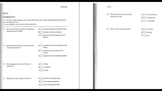 Listening B1, PET 7, Test 2, Part 2 смотреть онлайн