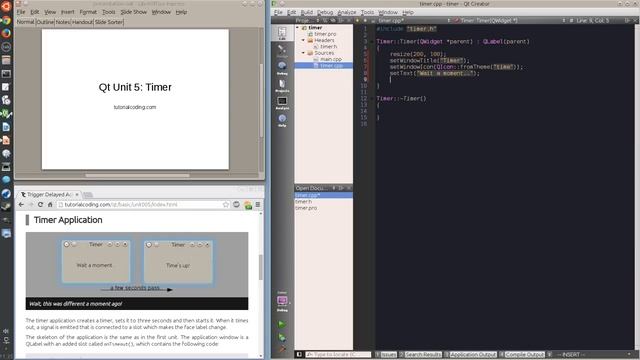 Qt Tutorial: Unit 5, Timer смотреть онлайн