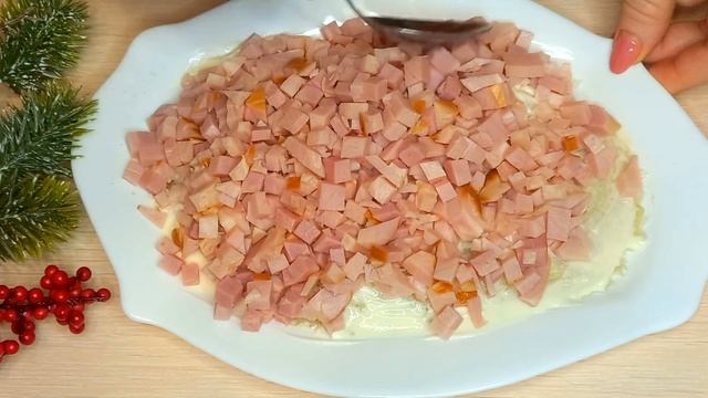 ЭТОТ САЛАТ СМЕТУТ СО СТОЛА ПЕРВЫМ "ТИГРОВАЯ ШУБКА"! #салат #салатсветчиной #салатнапраздничныйстол смотреть онлайн