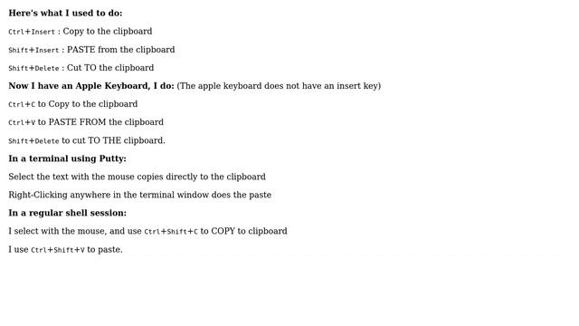 Ubuntu: How do you know when to use SHIFT+INSERT vs CTRL-V vs right-click-paste to paste? смотреть онлайн