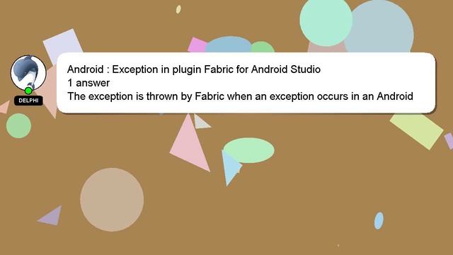 Android : Exception in plugin Fabric for Android Studio смотреть онлайн