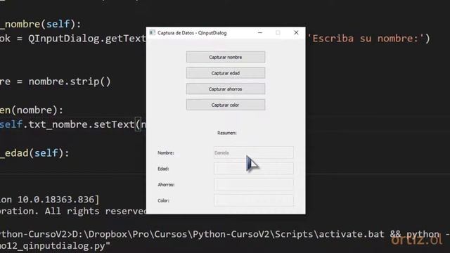 Python Curso V2: 414 4/5 Captura de Datos Personales con Diálogos Emergentes - QInputDialog смотреть онлайн