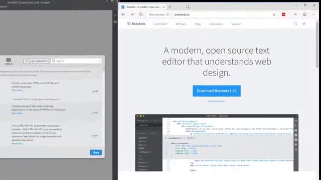 Brackets Extensions - Manual installation смотреть онлайн
