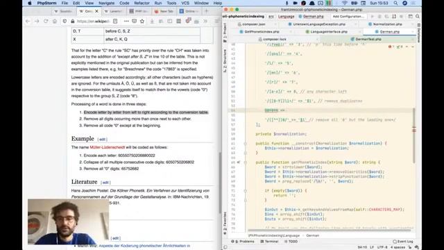 Live Programming: Phonetic indexing (2/4) - existing PHP code to support German смотреть онлайн