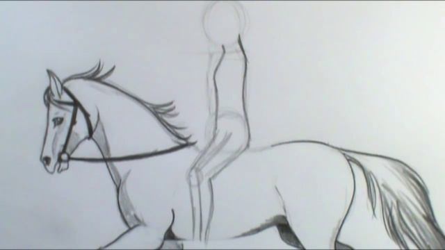 How to draw a horse and rider bareback смотреть онлайн