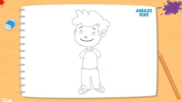 Как Нарисовать Мальчика для Детей. Простые Рисунки Своими Руками. Уроки Рисования для Начинающих смотреть онлайн