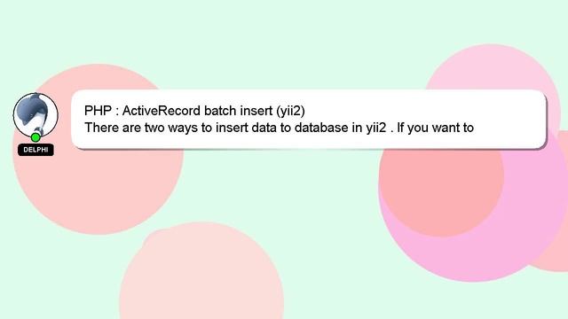 PHP : ActiveRecord batch insert (yii2) смотреть онлайн