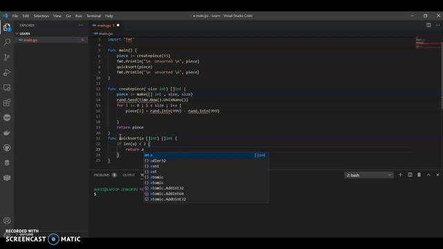 Quick Sort Algorithm Golang | Data Structure Golang | golang tutorial смотреть онлайн