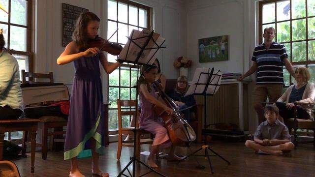 'Hallelujah': Lovely rendition by 10 year old twin sisters on violin & cello. смотреть онлайн