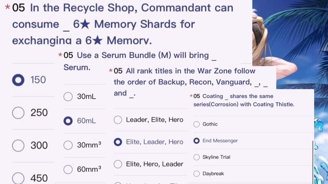 Quiz Answers | Punishing Gray Raven смотреть онлайн