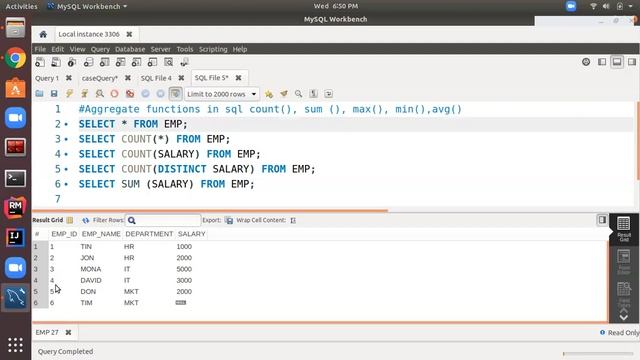 SQL Aggregate Functions - SUM, AVG(n), COUNT, MIN, MAX Functions | DBMS смотреть онлайн