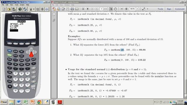 Percentiles from a Normal Distribution with the TI 83/84 смотреть онлайн