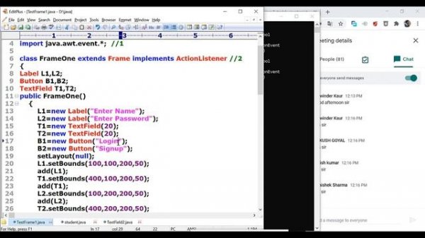 Lecture 26: Event handling in java , Action Listener, Event on Button Click, actionPerformed in Jav