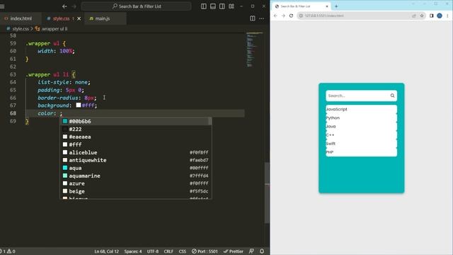 How To Make Search Bar & Filter List Using HTML CSS & JavaScript смотреть онлайн