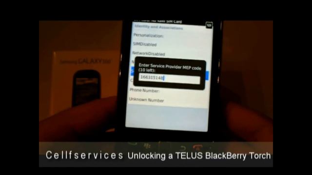 How to Unlock BlackBerry Torch 9800 - Telus Mobility MEP4 Service Provider Code смотреть онлайн