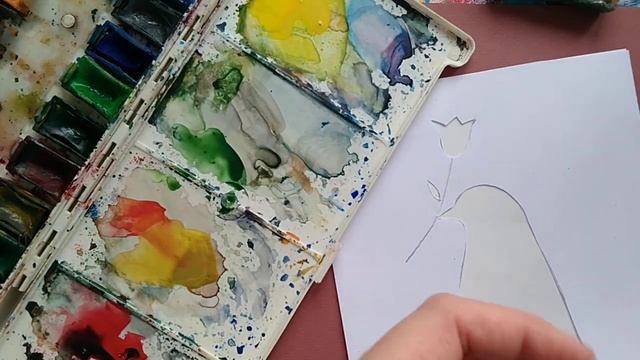 Рисуем птичку в технике трафаретной печати. Легко и просто! #рисуемпросто #птичка смотреть онлайн