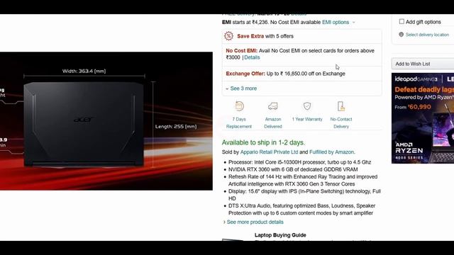 Acer Nitro 5 with RTX 3060 Launched in India | Price, Specification, My Opinion Should You Buy! смотреть онлайн