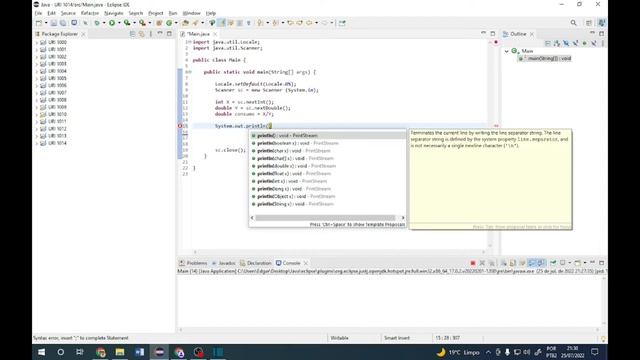 Consumo (URI 1014) - Exercício resolvido em Java - Beecrowd смотреть онлайн