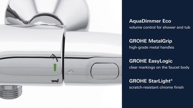 GROHE Grohtherm 1000 - Exposed thermostatic bathtub mixer with 2 outlets смотреть онлайн