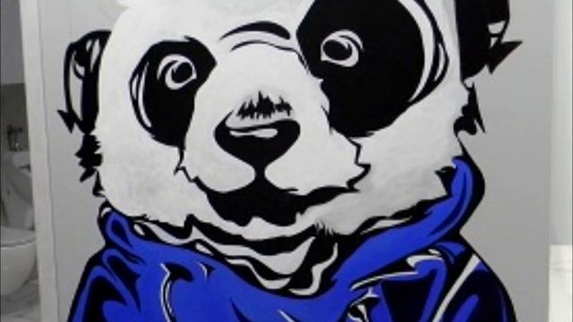 Большая панда - роспись на стене. Big panda - painting on the wall. смотреть онлайн