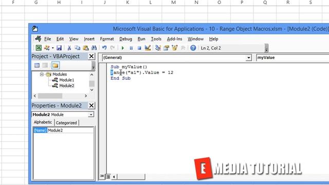 Microsoft Excel Visual Basic for Aplications VBA Tutorial 10 VALUE Property ✓ E Media TUTORIA смотреть онлайн