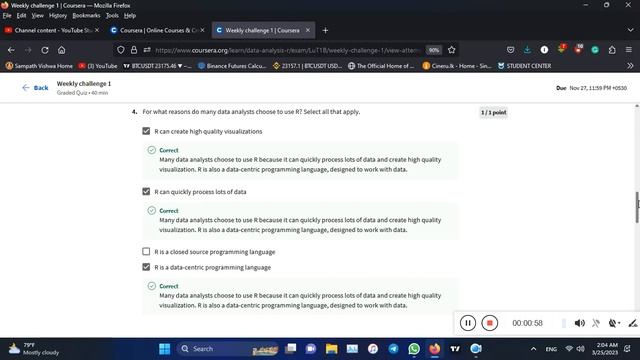 Course 07 / 01 Week Google Data Analytics Certification Course Answers смотреть онлайн