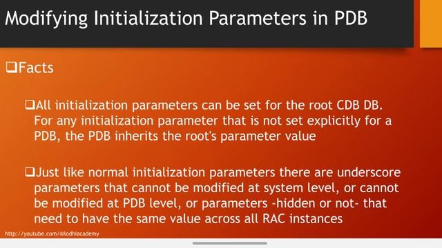 Parameters in Pluggable Database (PDB) - Altering смотреть онлайн