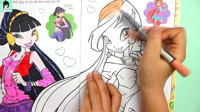 WINX Club Coloring Book Page Winx Club How to Color Coloring Markers Videos Learn Colors kids смотреть онлайн